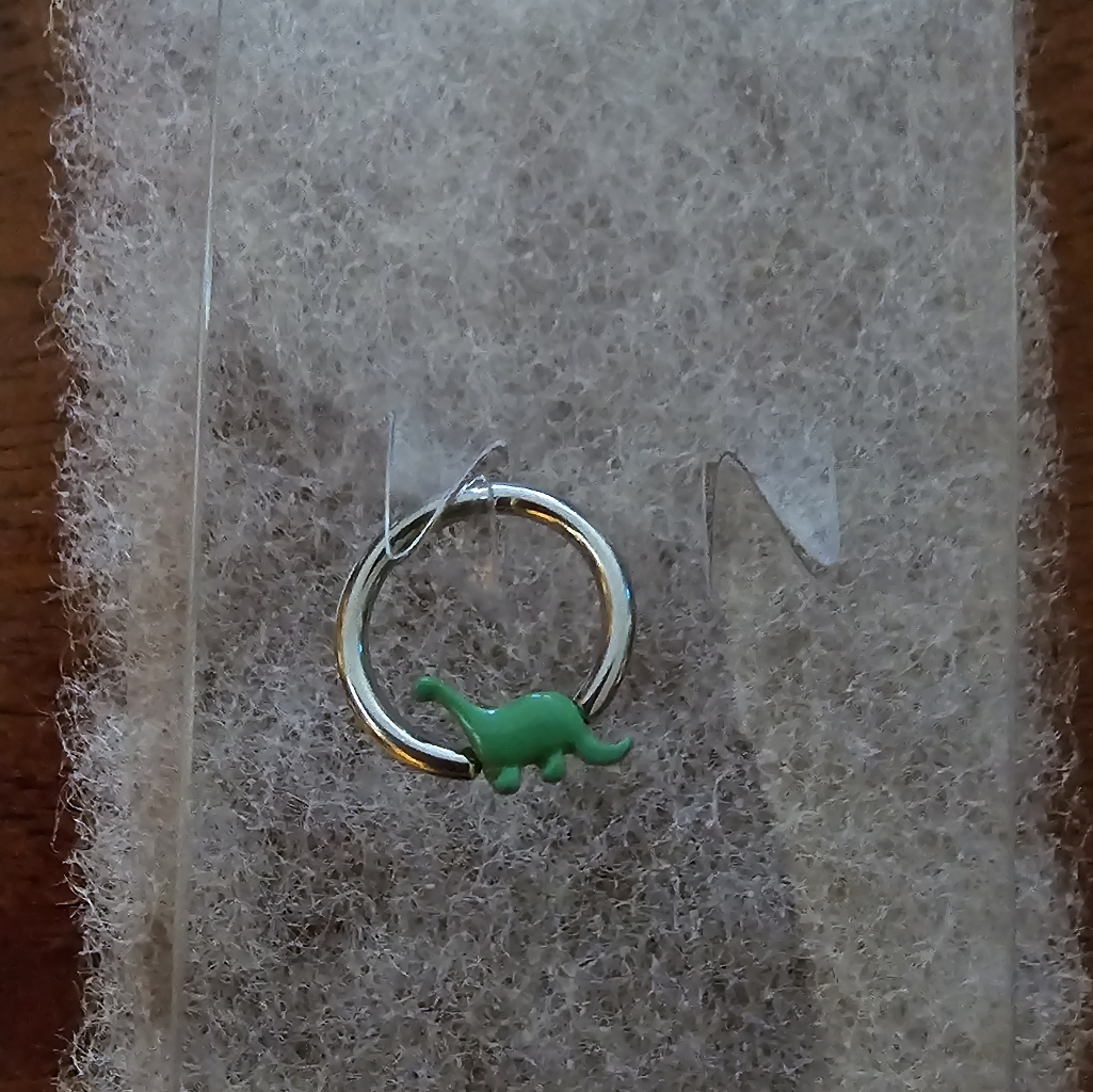 16g Stainless Steel Dinosaur Captive RingEarring 16g Stainless Steel Dinosaur Captive RingEarring